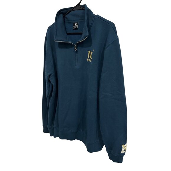 Top Of The World Navy Pullover 1/4 Zip Sweatshirt Sz Large - Picture 3 of 9